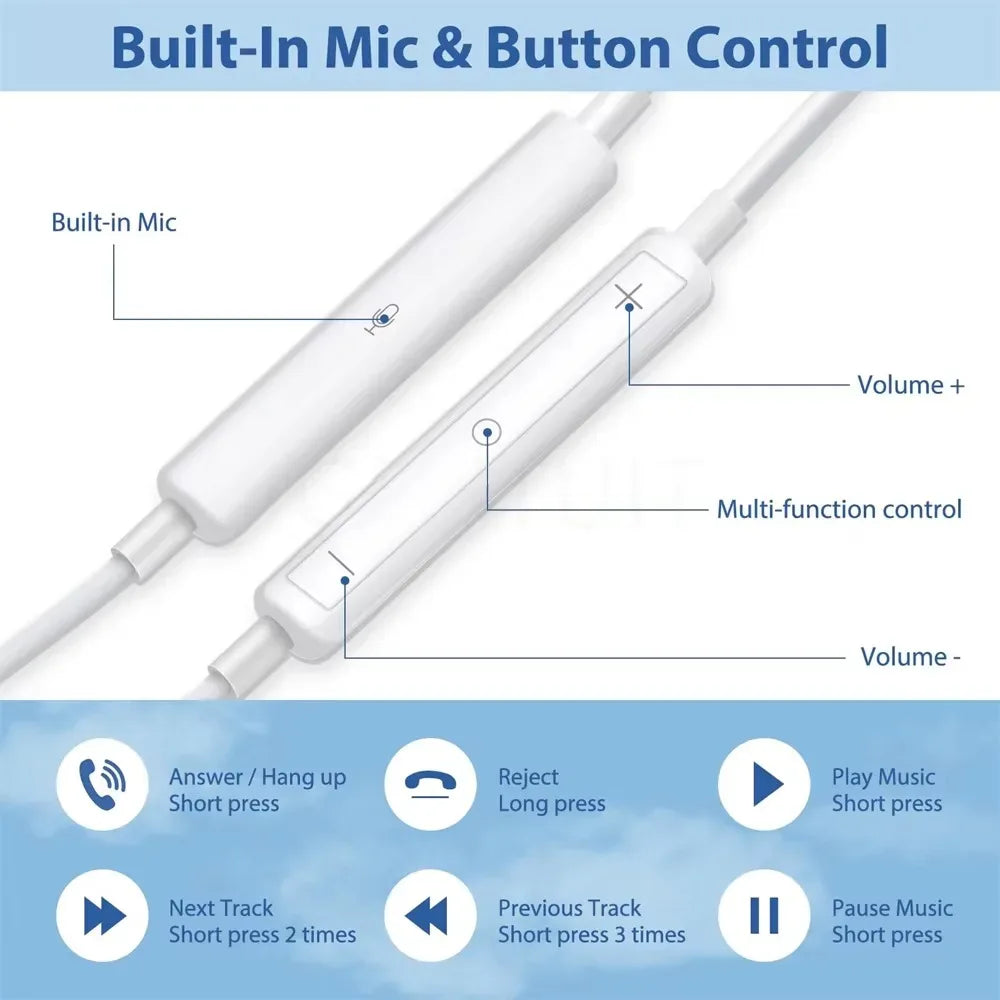Tidesmit USB-C Wired Earphones for Xiaomi with Mic & Volume Control Tidesmit