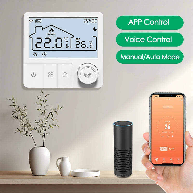Tuya Smart Home Wifi Heating Thermostat Wireless Automatic Thermostat Wifi Thermostat Temperature Controller Alexa Google Home