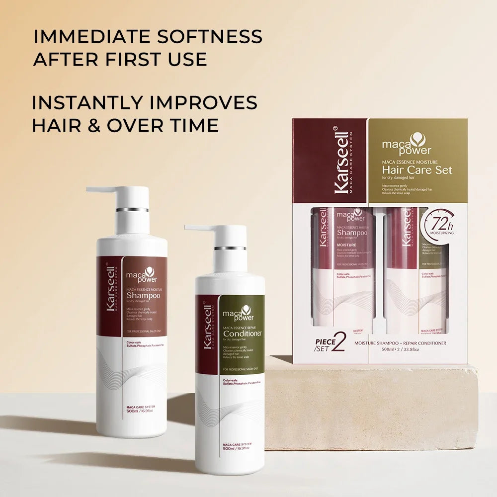 Original Karseell Moisture Shampoo + Conditioner 500ml Argan Oil  Moisturizing Smooth Hair Care Set for Dry and Damaged Hair