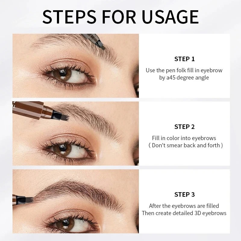 Four-Pronged Eyebrow Pencil - Smudge-Proof PMU Microblading Pen Permanent Makeup Machines Tidesmit