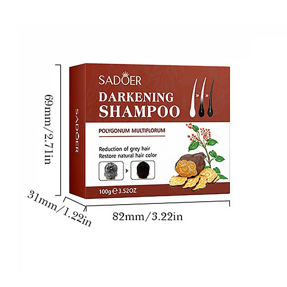 1/2PCS Black Soap Gray Hair Coverage Soap, Natural Polygonum Black Hair Shampoo Bar for Hair Darkening and Stronger, Refreshing