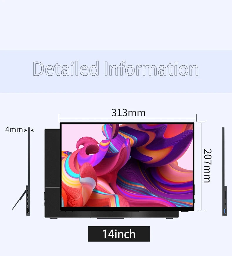 VCHANCE 16 Inch 2.5K Portable Monitor 16:10 2560*1600p 100%DCI-P3 500Nit Travel Second Gaming Display for Laptop Xbox Switch PS4
