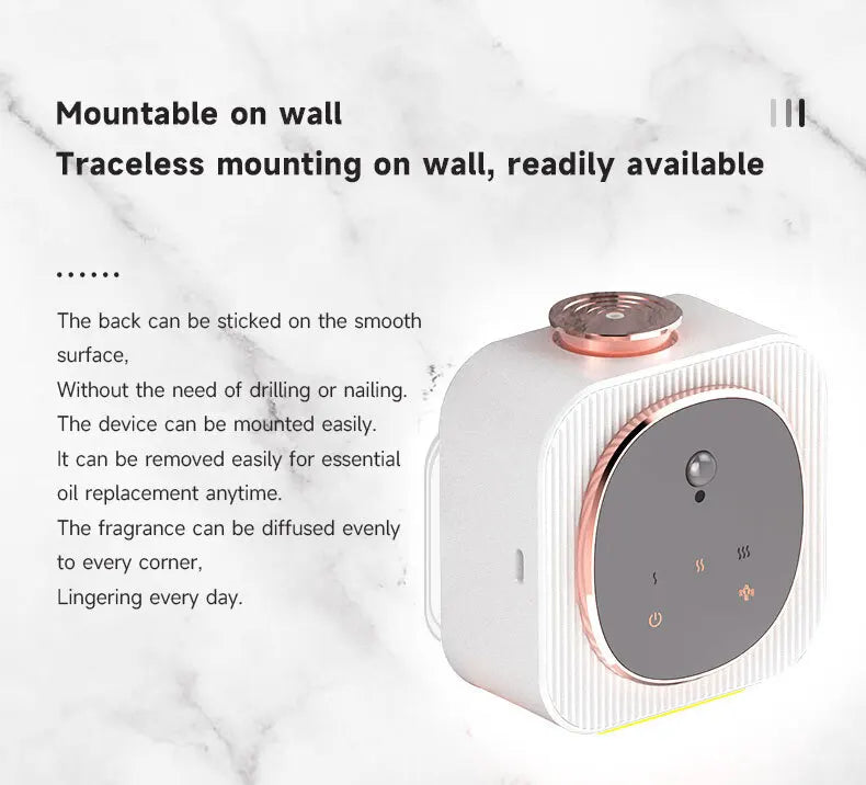 Waterless Aromatherapy Machine Pure Aroma Rechargeable Nebulizer Diffuser Wall Mounted Touch Sensor Essential Oil Aromatherapy