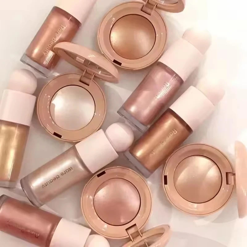 Tidesmit Rare Beauty silky liquid highlighter and blush texture close-up for radiant long-lasting face makeup