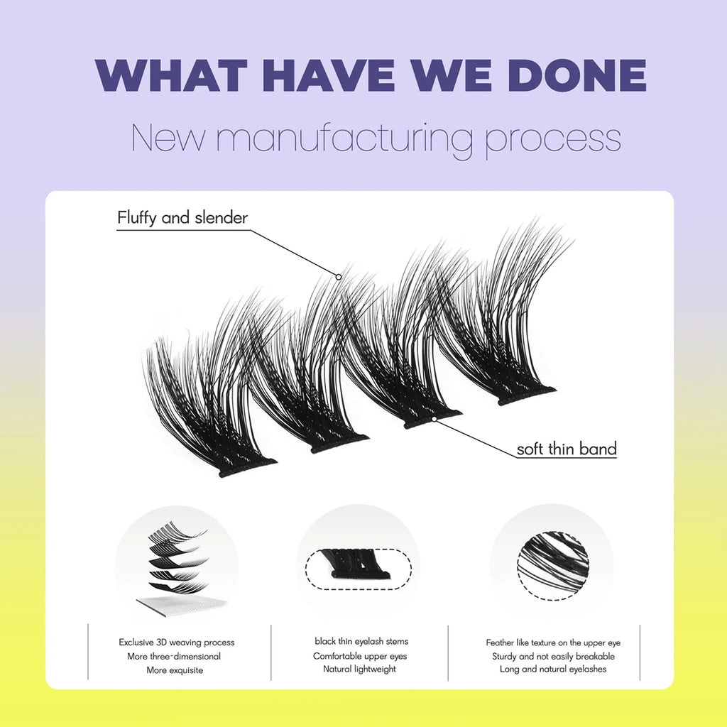 Wispy False Eyelash Clusters - DIY Salon-Quality Cat Eye Set False Eyelashes Tidesmit