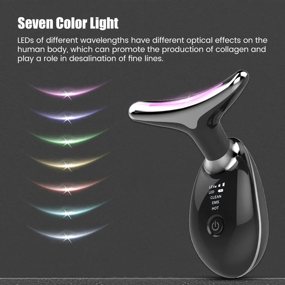Face and Neck Lift Device - Electric Massager with LED Light Therapy Massage Cushion Tidesmit