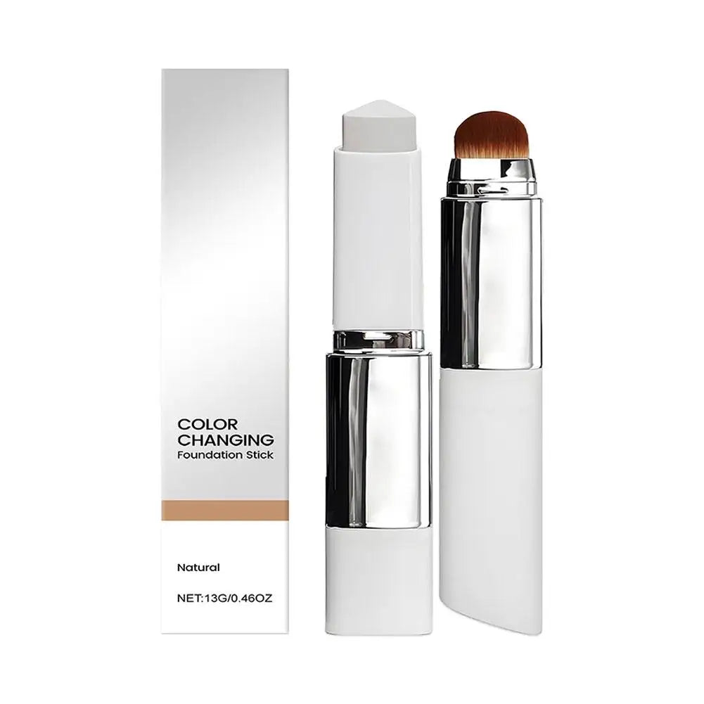 Tidesmit 2-in-1 color-changing foundation stick and brightening concealer liquid, texture close-up for all skin types