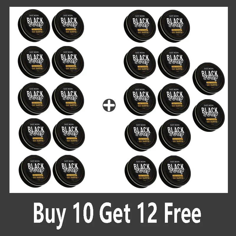Men's Black Hair Soap Hair Darkening Soap Shampoo Bar Fast Effective Repair Gray White Color Dye Hair Body Natural Organic
