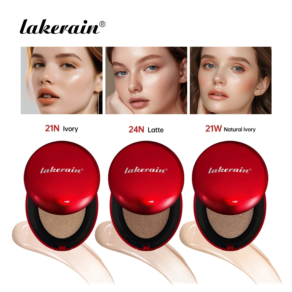 Tidesmit Lakerain waterproof sunscreen cushion foundation with full coverage semi-matte finish for natural makeup