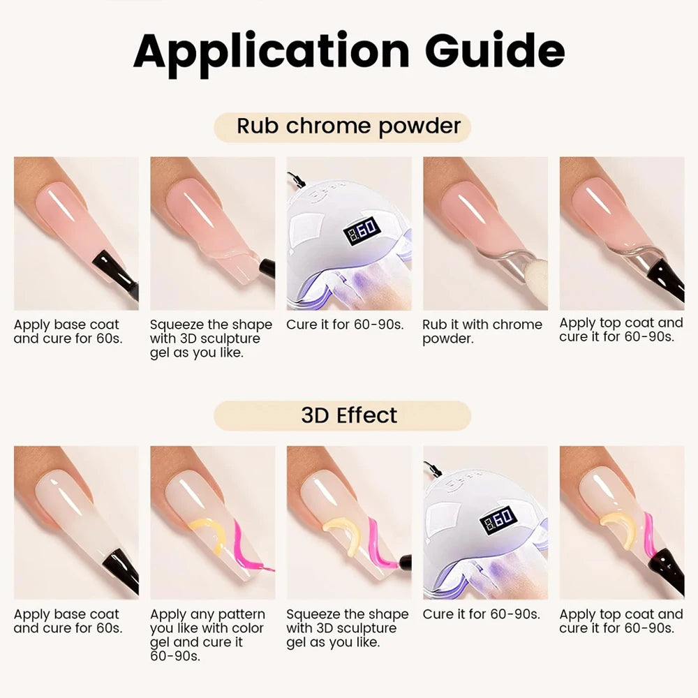 3D Sculpture Gel Nail Polish 15ml - Professional Soak Off Formula Permanent Makeup Machines Tidesmit