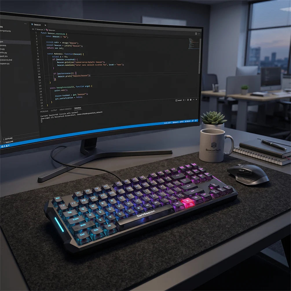 DarkBeacon 65% HE Magnetic Gaming Keyboard Flux 68 Wired RGB Hot Swappable Gasket Mount Structure Keyboards for Laptop PC Gamer