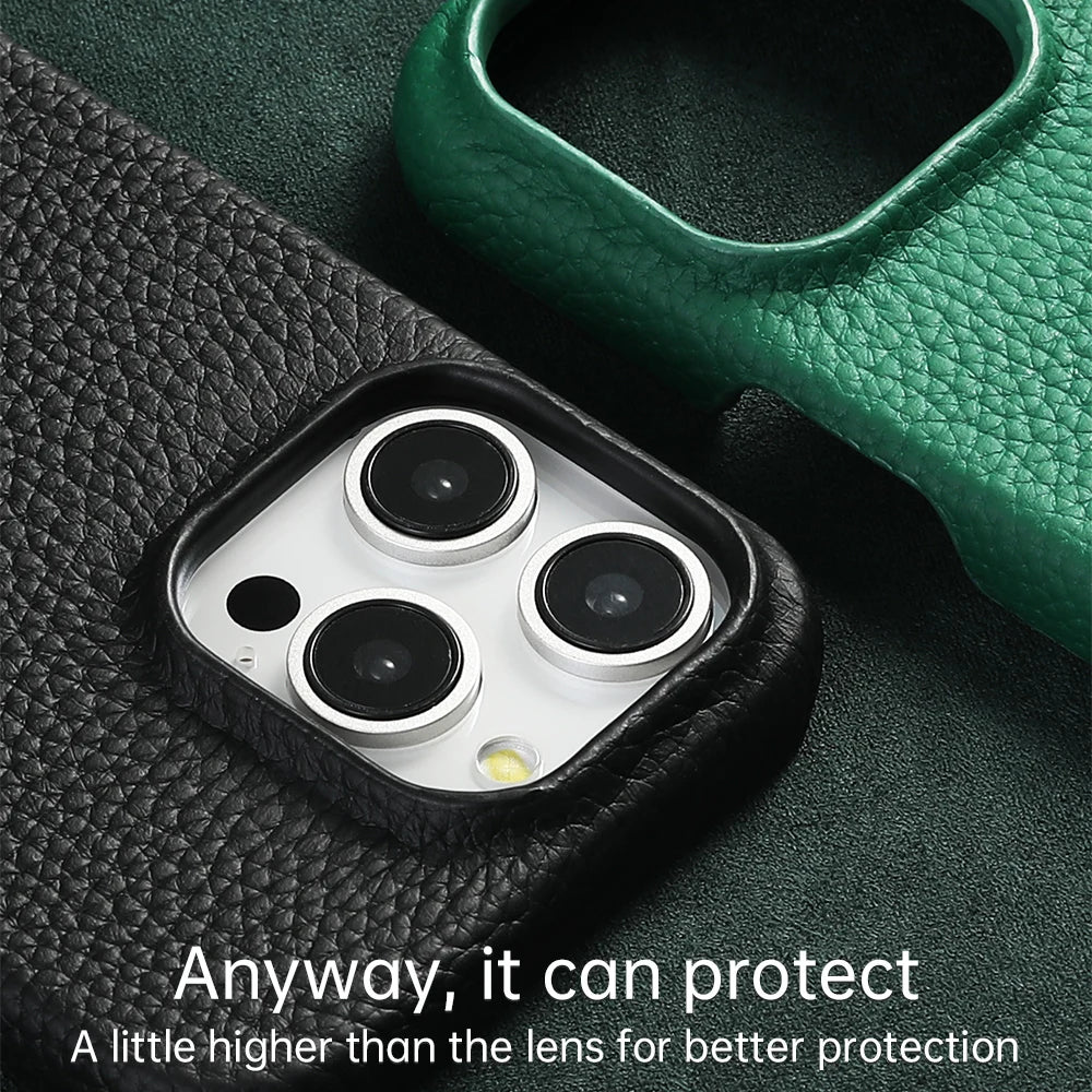 iPhone 16 Pro Max Genuine Leather Case | Slim Shock-Absorbing Cover Tidesmit