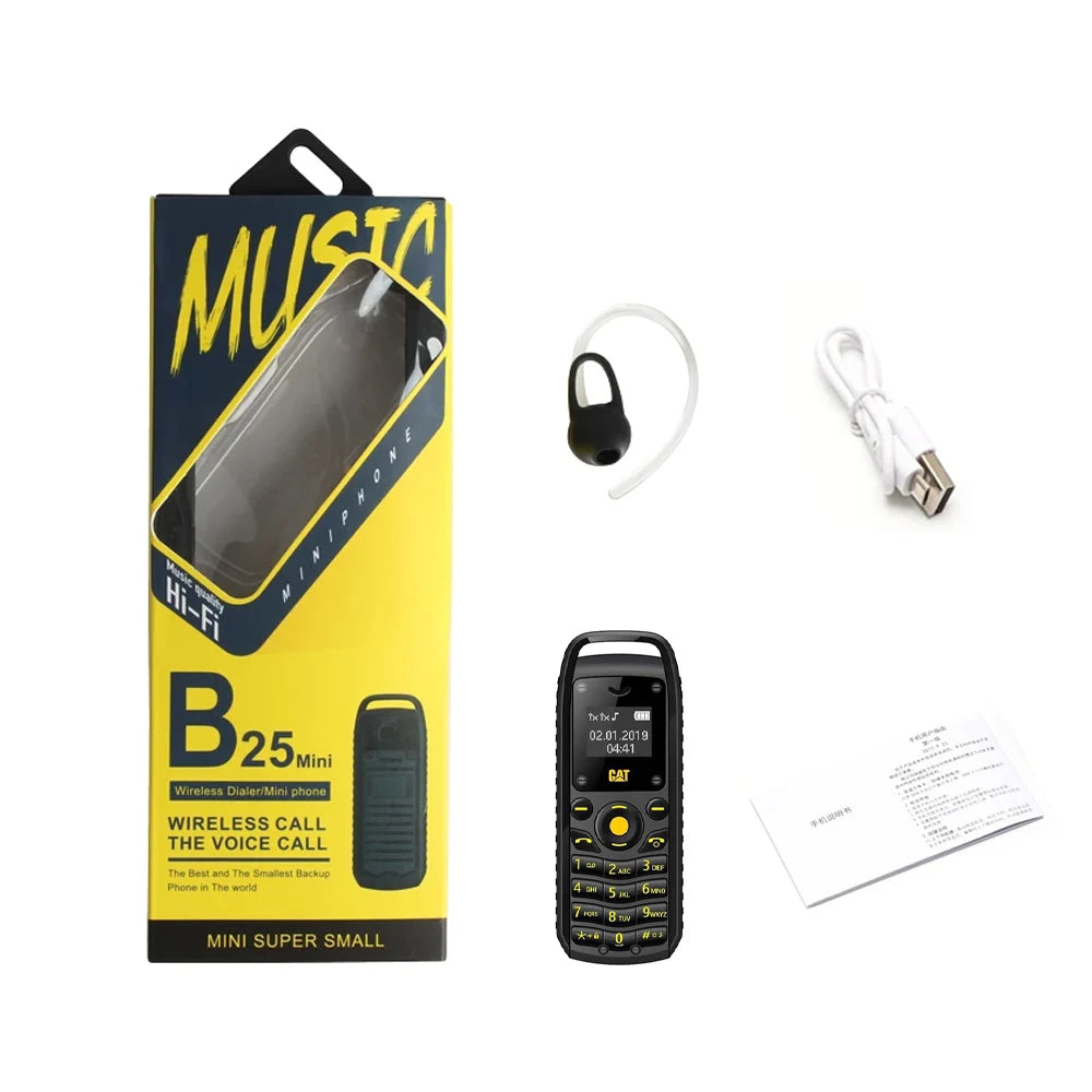 UNIWA Super Mini 0.66 Inch 2G Mobile Phone B25 Wireless Bluetooth Earphone hand free Headset Unlocked Cellphone Dual SIM Card
