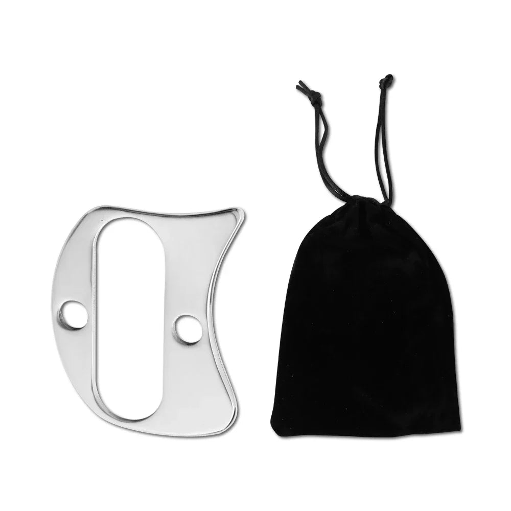 Stainless Steel Gua Sha Face Massager for Lymphatic Drainage Body Shaping Massage Equipment E and bag Tidesmit