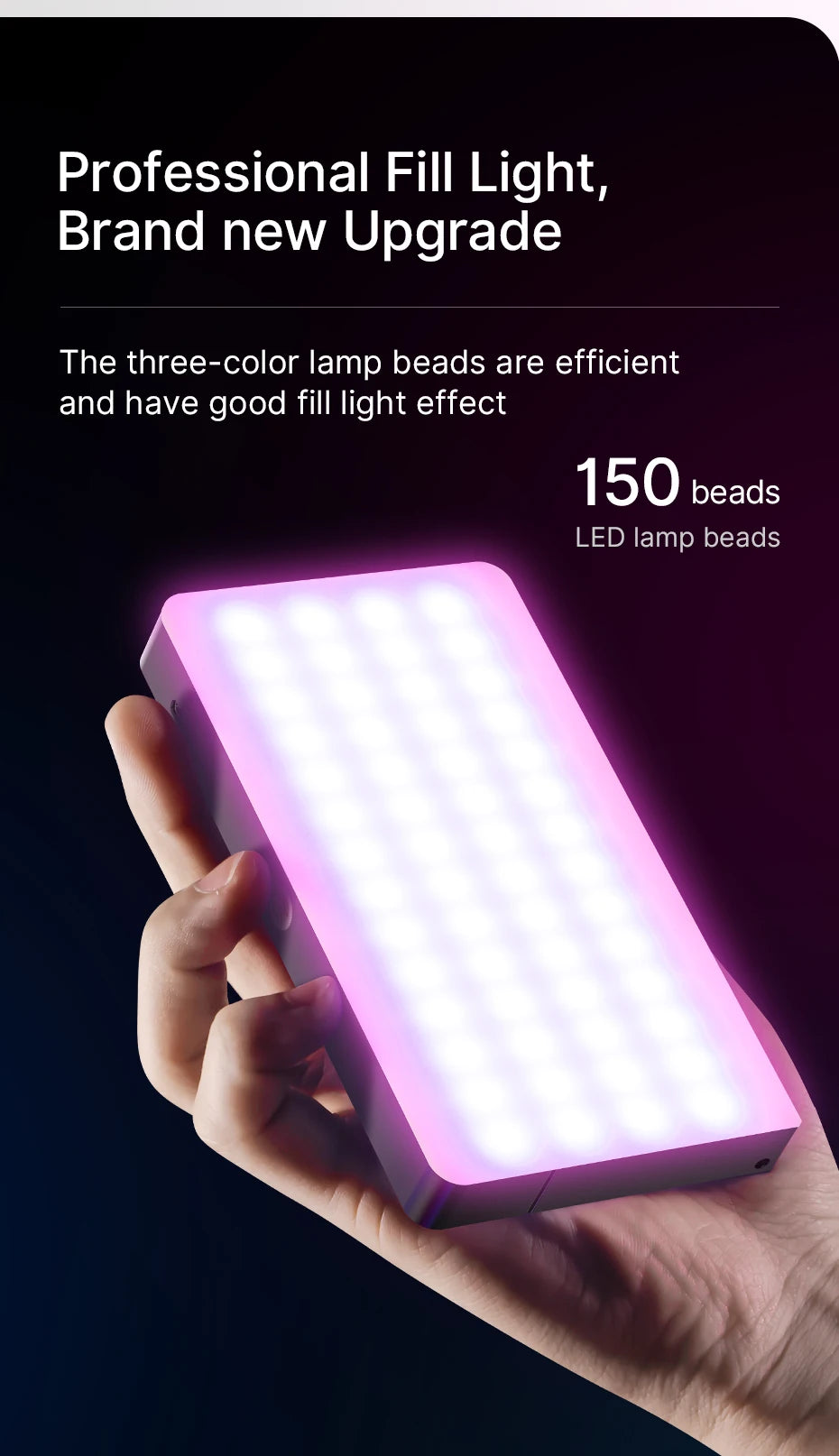 RGB LED Video Light | Portable 4000mAh CRI 95+ Pocket Panel (Ulanzi LT002) Tidesmit