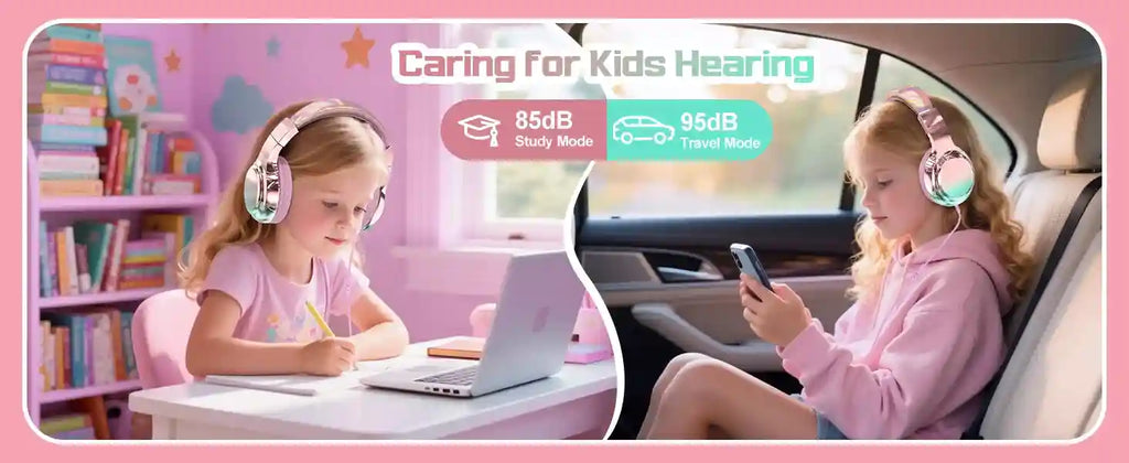 Wired Kids Headphones with Mic | Volume Limited Over-Ear Stereo Tidesmit