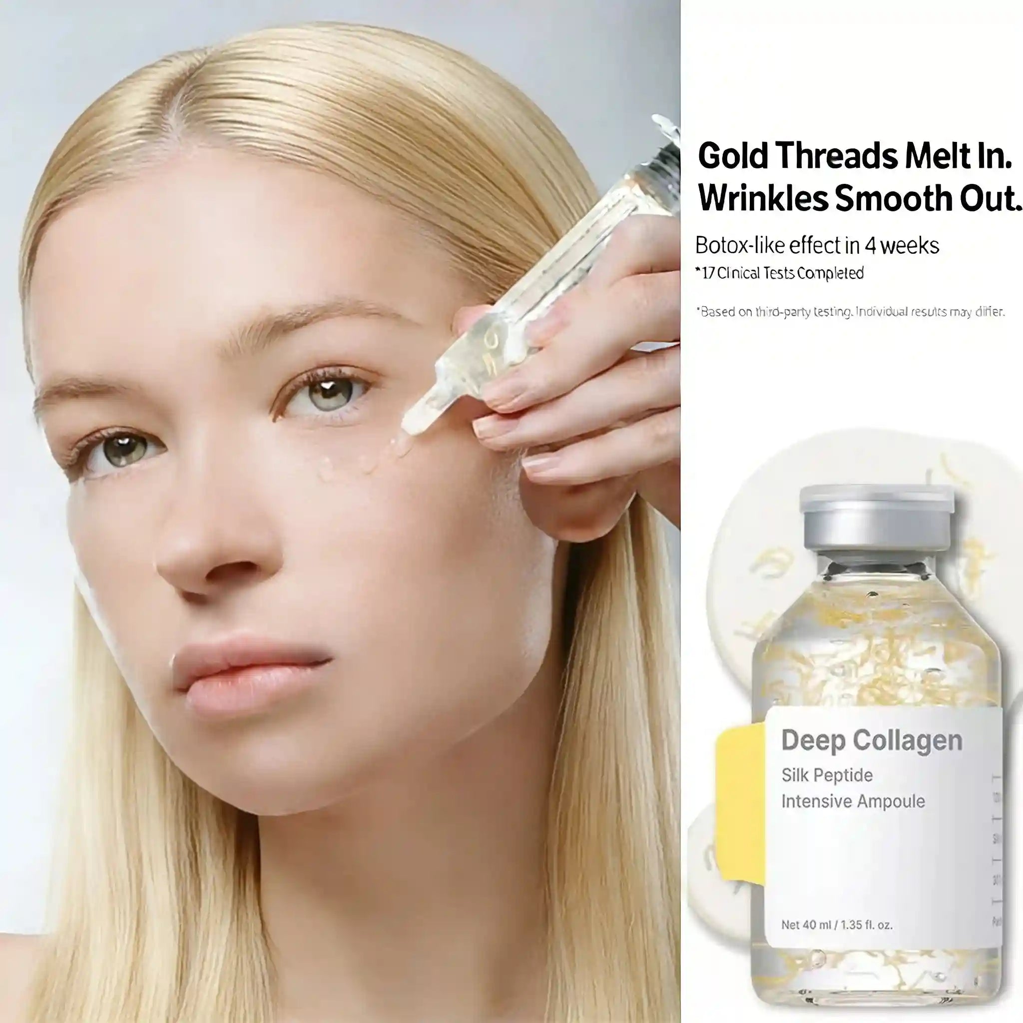 Tidesmit Collagen Peptide Anti-Aging Ampoule with Silk Protein for skin tightening and elasticity boost.