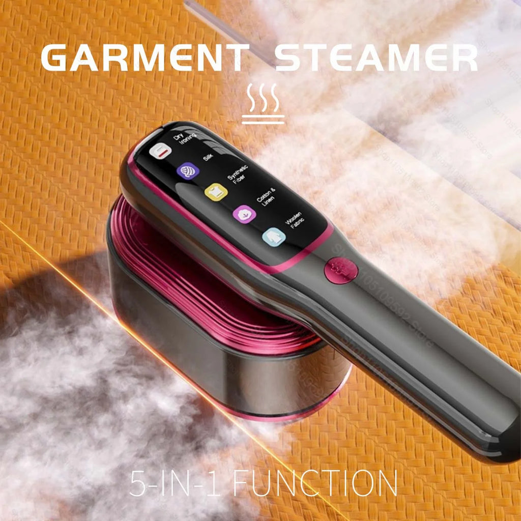 Tidesmit professional handheld garment steamer showing vertical steam iron nozzle and fast heating design