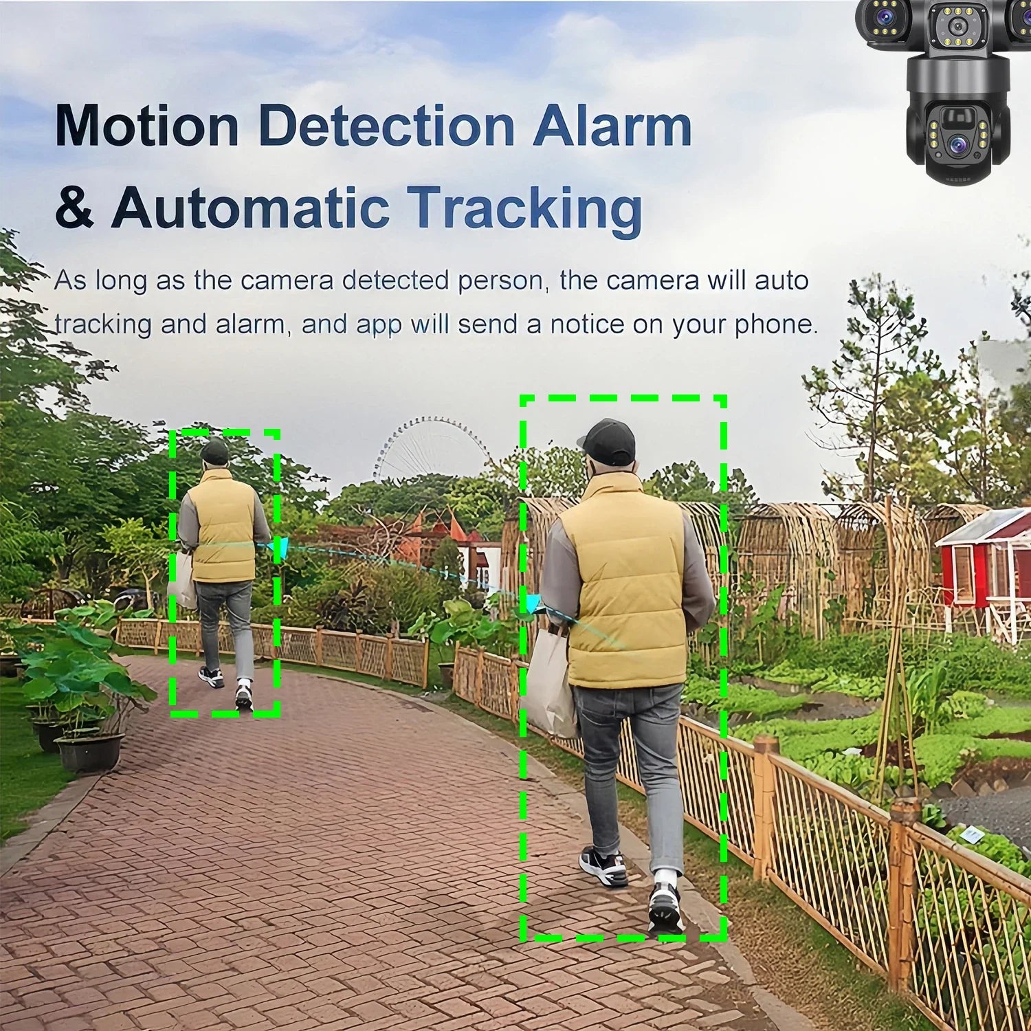 8K HD Solar Security Camera WiFi Wireless Outdoor Dual Lens Solar IP Camera PIR Human Detection Night Vision Battery CCTV Camera