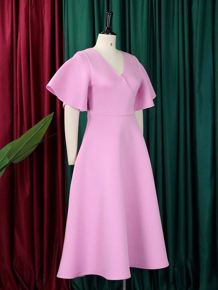 Wmstar Dresses for Women V Neck Elegant Fashion Party Maxi Dress New in Summer Fashion Clothes Wholesale Dropshipping S-3XL