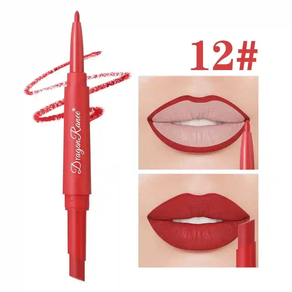 Matte Lip Liner and Lipstick Pen | Waterproof Long Lasting 2-in-1 Lip Care 12 Tidesmit