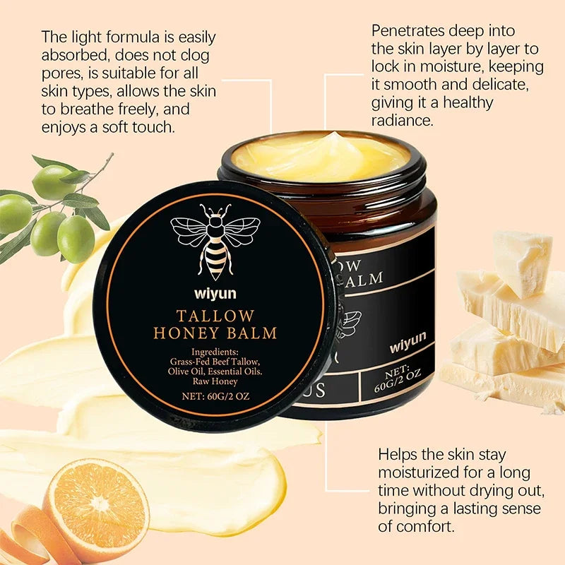 1/3/5pcs Beef Tallow Honey Cream Brand Facial Care Moisturizing Smooth Skin Light Non-greasy Cream Gentle Hydrating Moisturizer