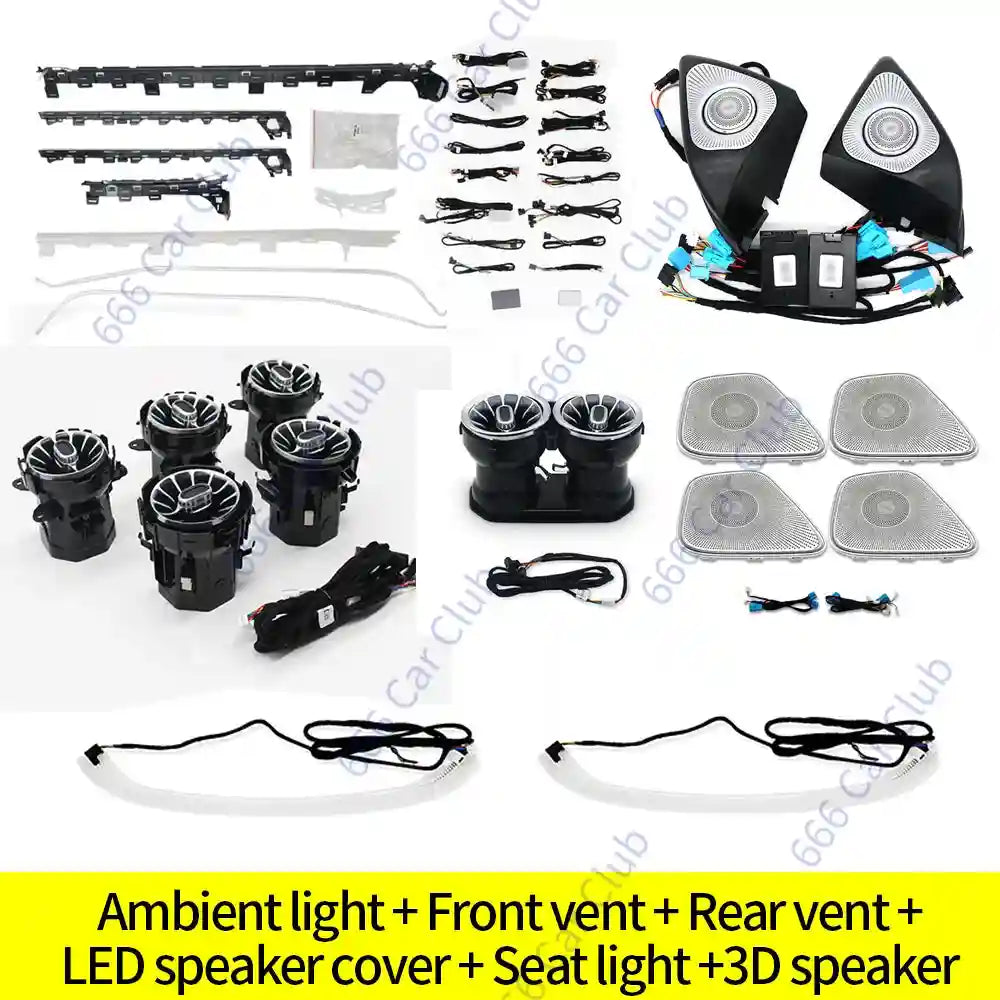Mercedes Benz Ambient Lighting Kit 64 Color RGB LED Interior Air Tidesmit