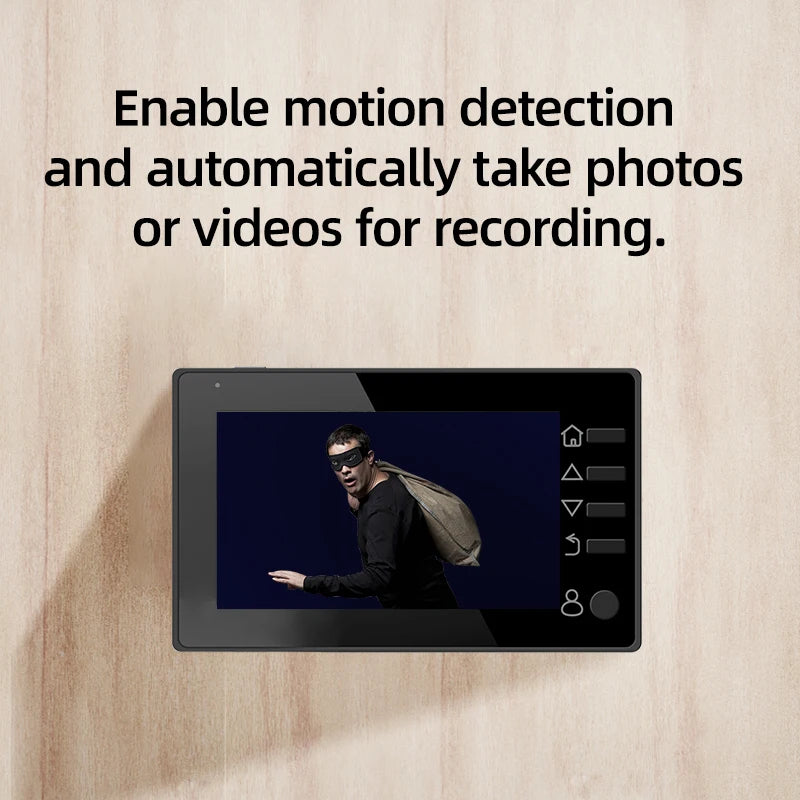 Danmini Visual Doorbell Peephole 4.3'' LCD HD Display Digital Door Viewer 1 Million Pixel 120° Camera Security Cat Eye Door Bell