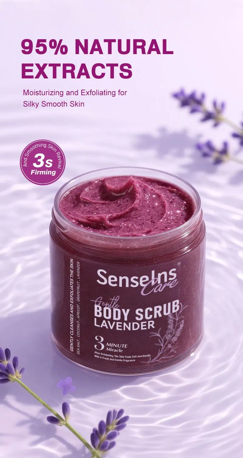 Lavender Body Scrub – Shea Butter Exfoliating Skin Care 500g Scrubs Treatments Tidesmit