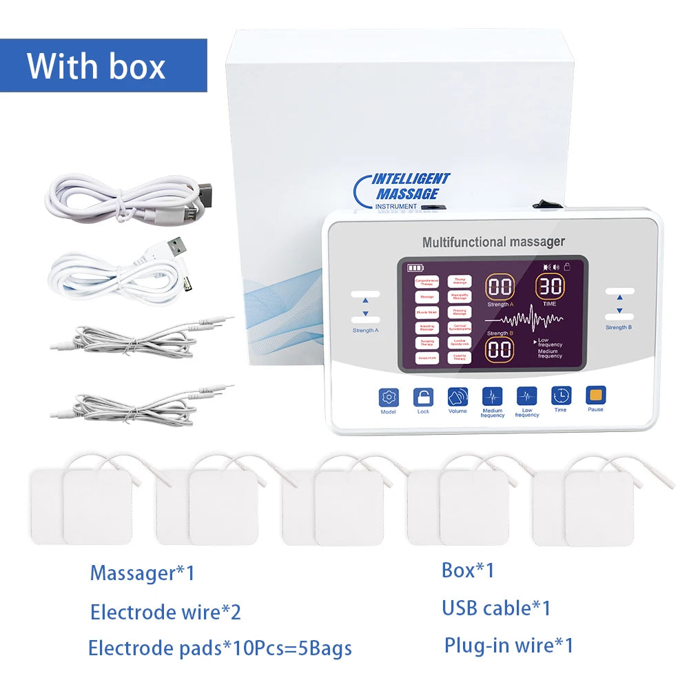 Electric Muscle Stimulator & TENS Pulse Massager - Tidesmit Body Shaping Massage Equipment R-406-WB Tidesmit