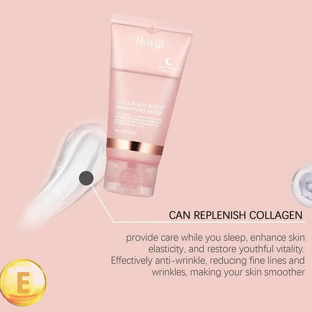 Tidesmit Collagen Overnight Wrapping Mask texture close-up showing deep hydrating Korean skincare cream