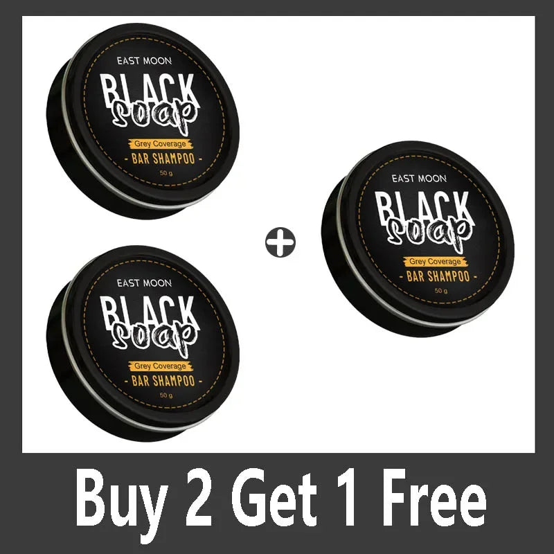 Men's Black Hair Soap Hair Darkening Soap Shampoo Bar Fast Effective Repair Gray White Color Dye Hair Body Natural Organic