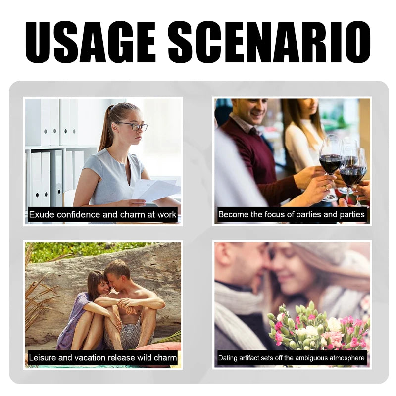 Four lifestyle photos showing people wearing jewelry in office, party, beach, and dating settings.