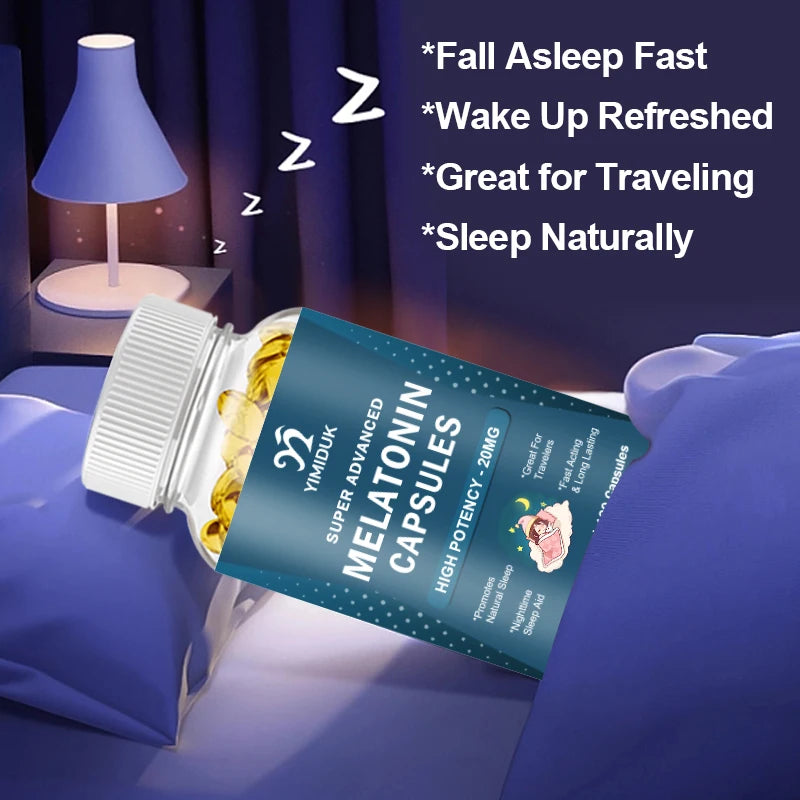 High Potency Melatonin 20 Mg Supplement, Support Promotes Natural Sleep, Relaxation and revitalized, GMP Certified, Gluten Free