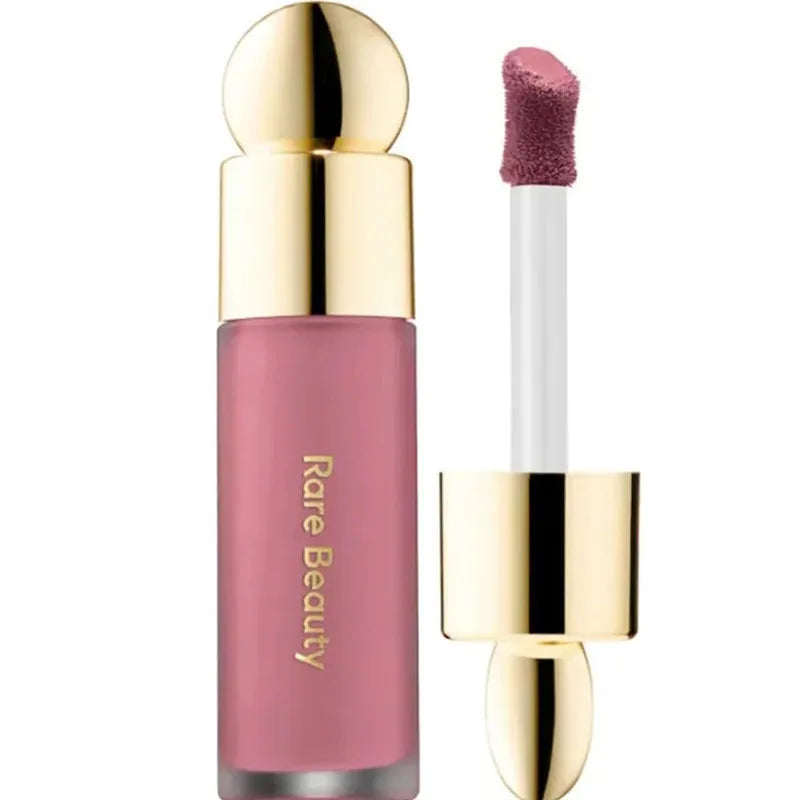 Tidesmit face makeup set including Rare Beauty highlighter and liquid blush texture close-up