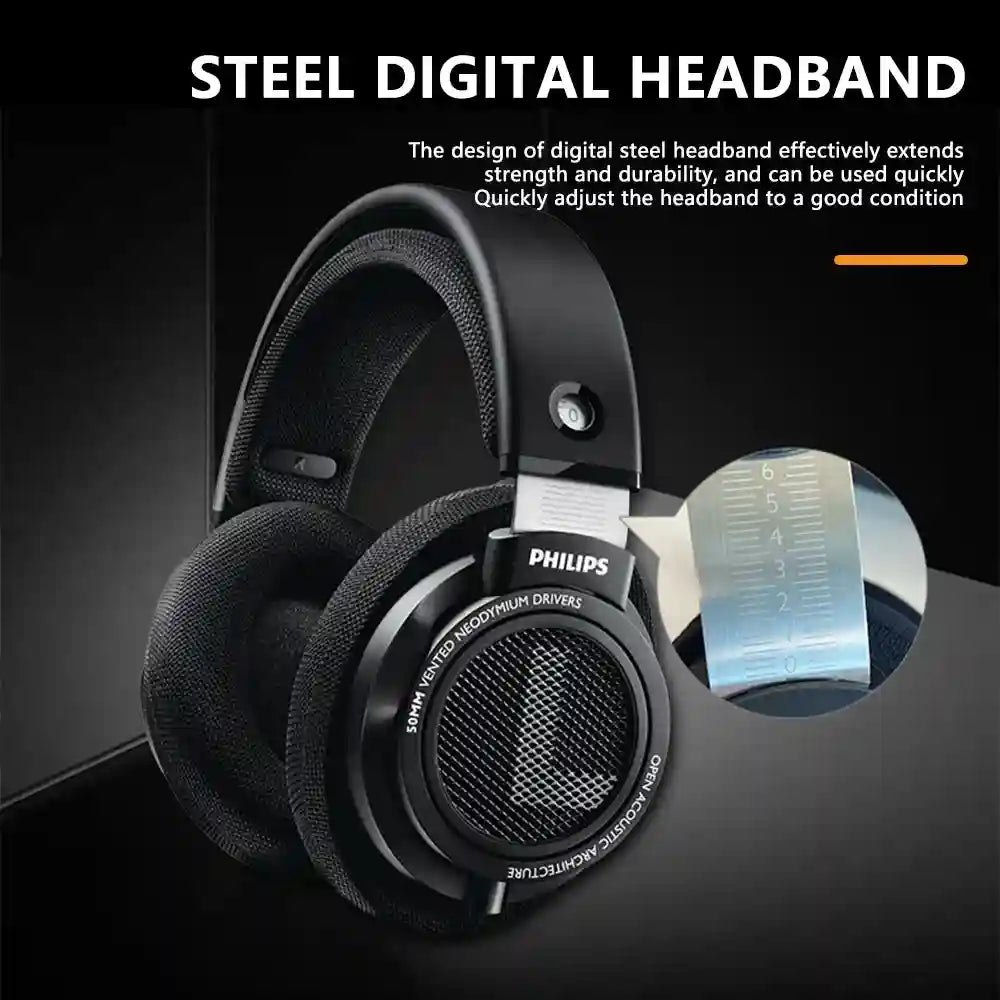 Philips SHP9500 Wired HiFi Headphones - Open Back Over-Ear Stereo Black Tidesmit