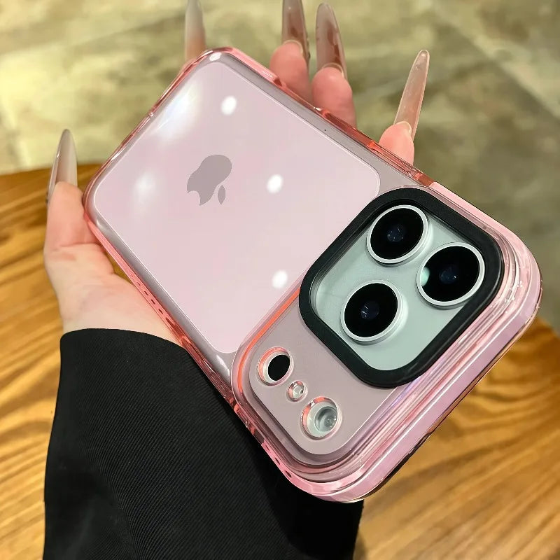 iPhone 16 Clear Phone Case - Military-Grade Shockproof Slim Fit Cover Pink Tidesmit