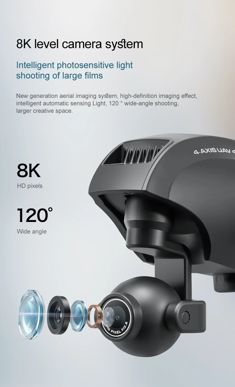 4K Camera Drone with Wide Angle Lens - Foldable V42 Model Tidesmit