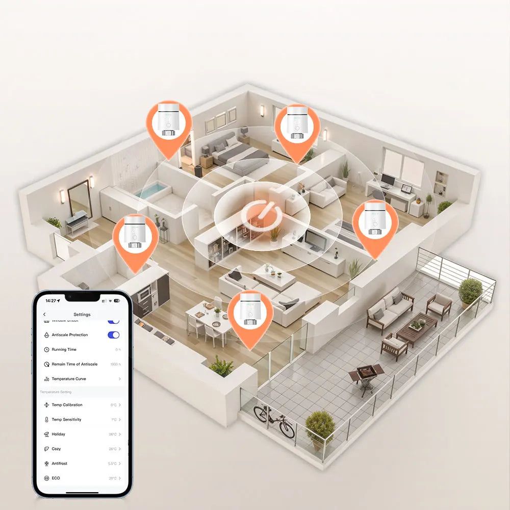 AVATTO ZigBee 3.0 Thermostat Radiator Valve,Smart TRV Thermostatic Valve Temperature Controller Support Alexa Google Home