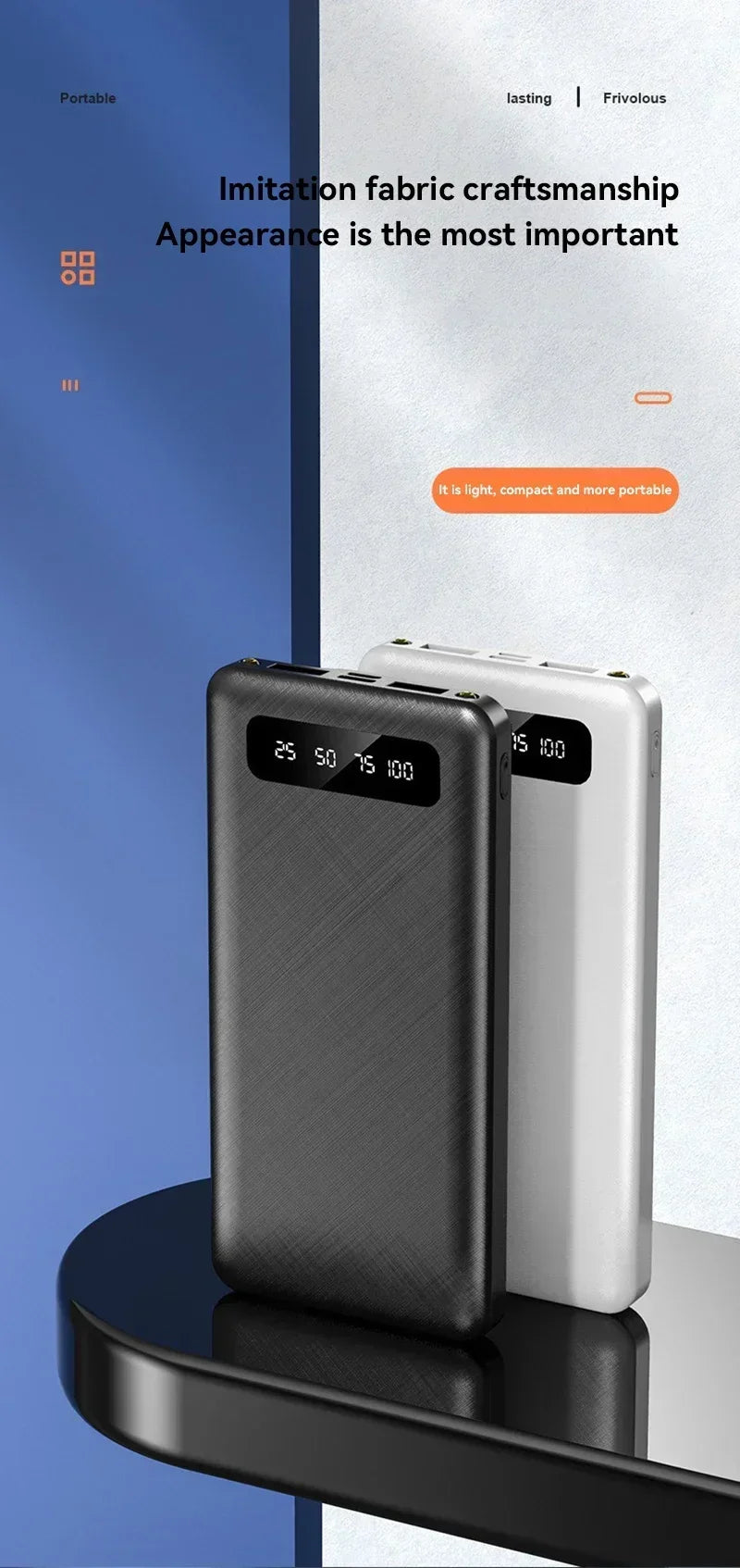 Tidesmit 200000mAh Portable Power Bank - 120W Fast Charging PD Battery Tidesmit