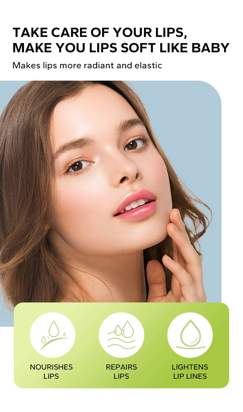 Model with radiant, soft pink lips wearing moisturizing candy lip gloss for a lustrous, mirror-like nude finish.