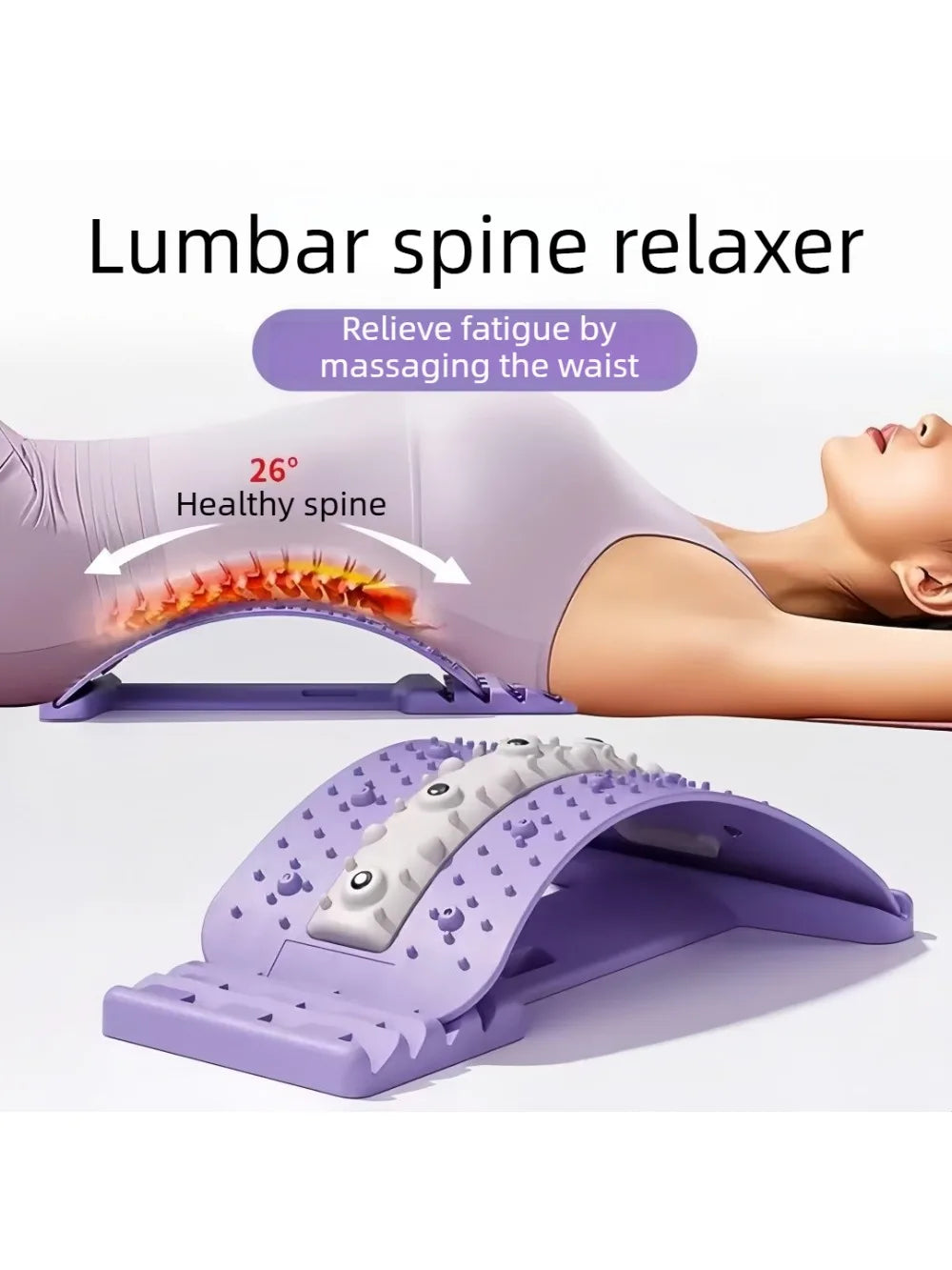 Back Massager for Lower Back Pain Relief - Rechargeable Spinal Stretcher Back Massage Instrument Tidesmit