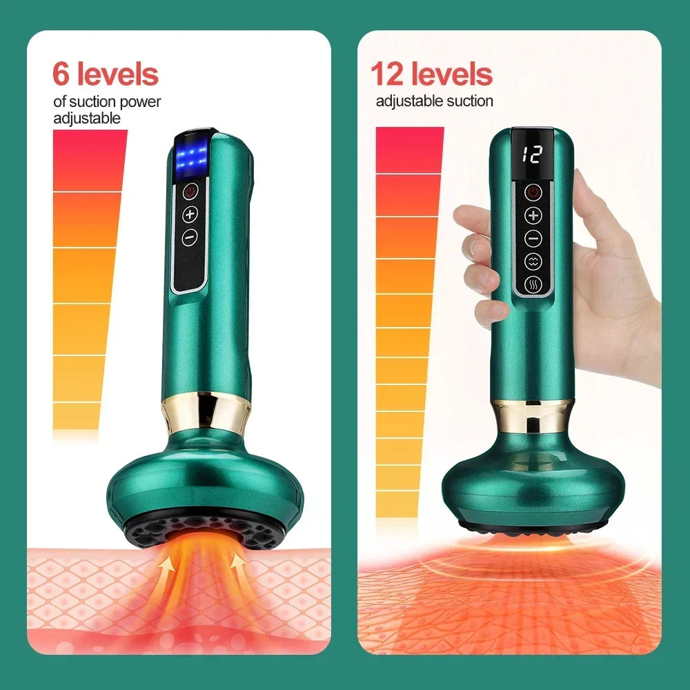 Electric Gua Sha Massager with Vacuum Suction and Infrared Heat Relaxation Treatment Tidesmit