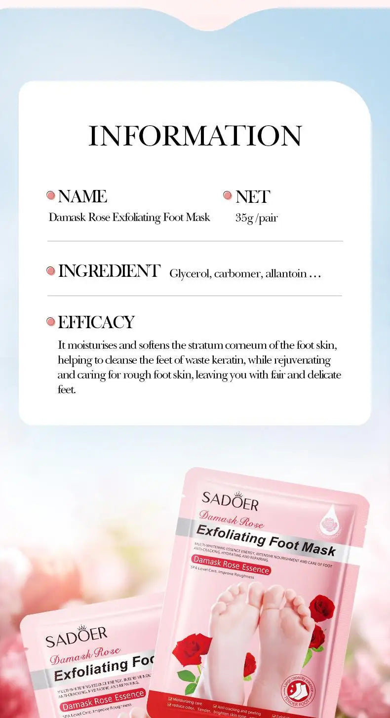 Lavender Foot Mask Moisturizing Exfoliating Treatment - 5 Pairs Set Scrubs Treatments Tidesmit