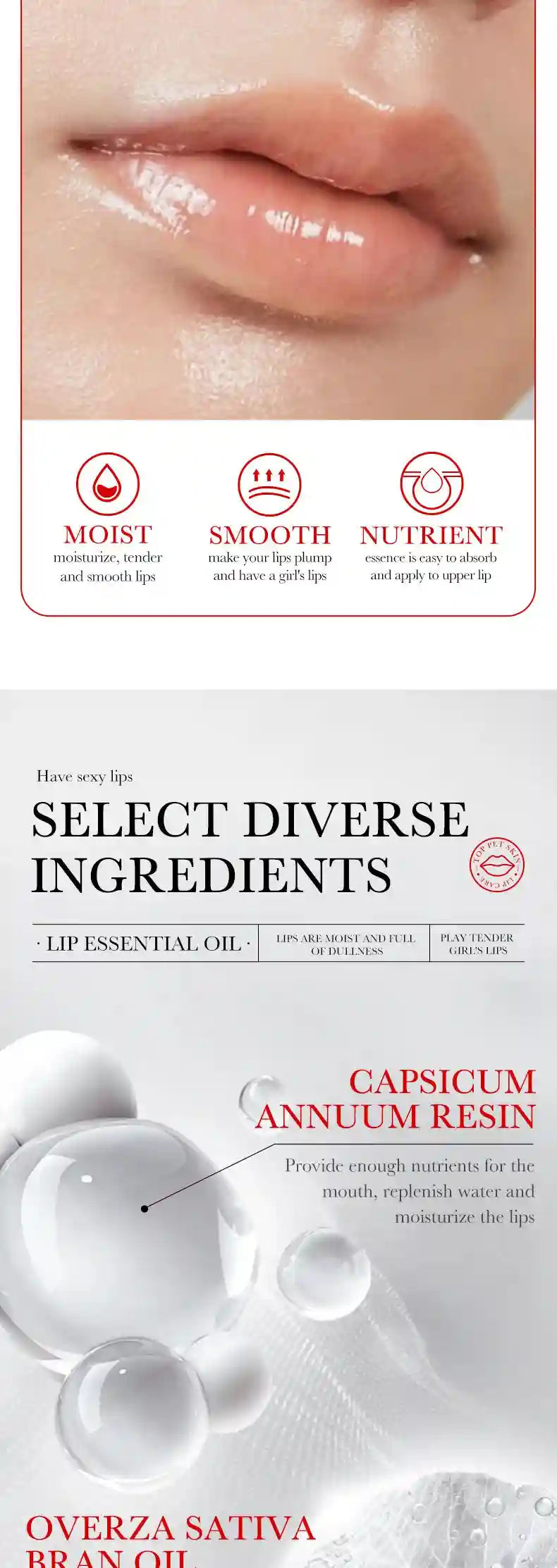 Lip Plumping Serum With Hyaluronic Acid - Hydrating Lip Treatment Lip Care Tidesmit