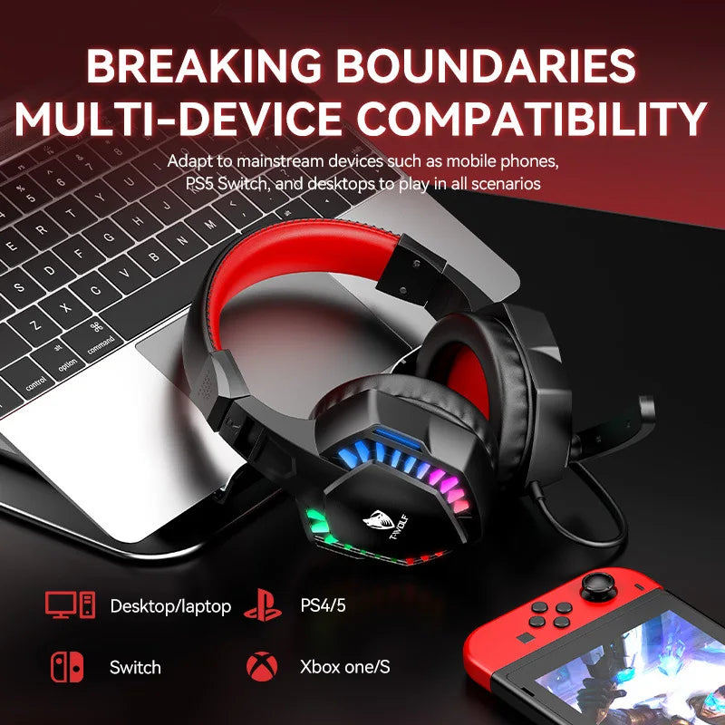 Gaming Headphones with RGB Microphone & Stereo Bass - H120 Tidesmit