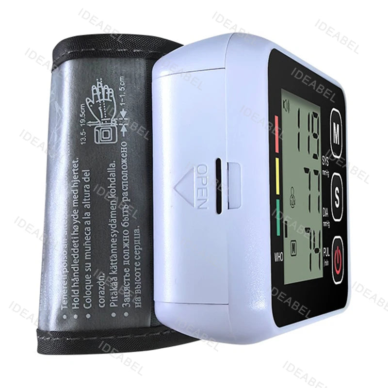 Mini Portable Battery Blood Pressure Machine Wrist Sphygmomanometer Digital Electronic Heart Rate BP Tensiometer