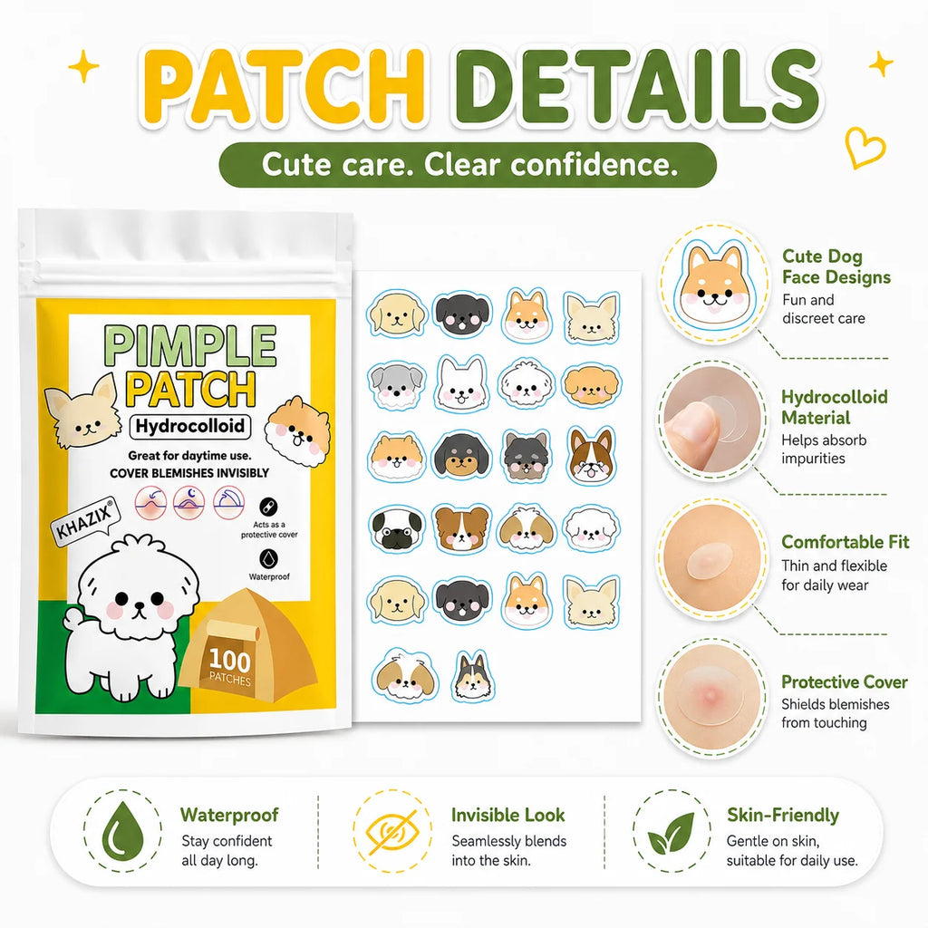 20pcs Cute Dog Pimple Patches / Face / Acne Spot Covers / Blemishes / Pimple Marks / Unisex.