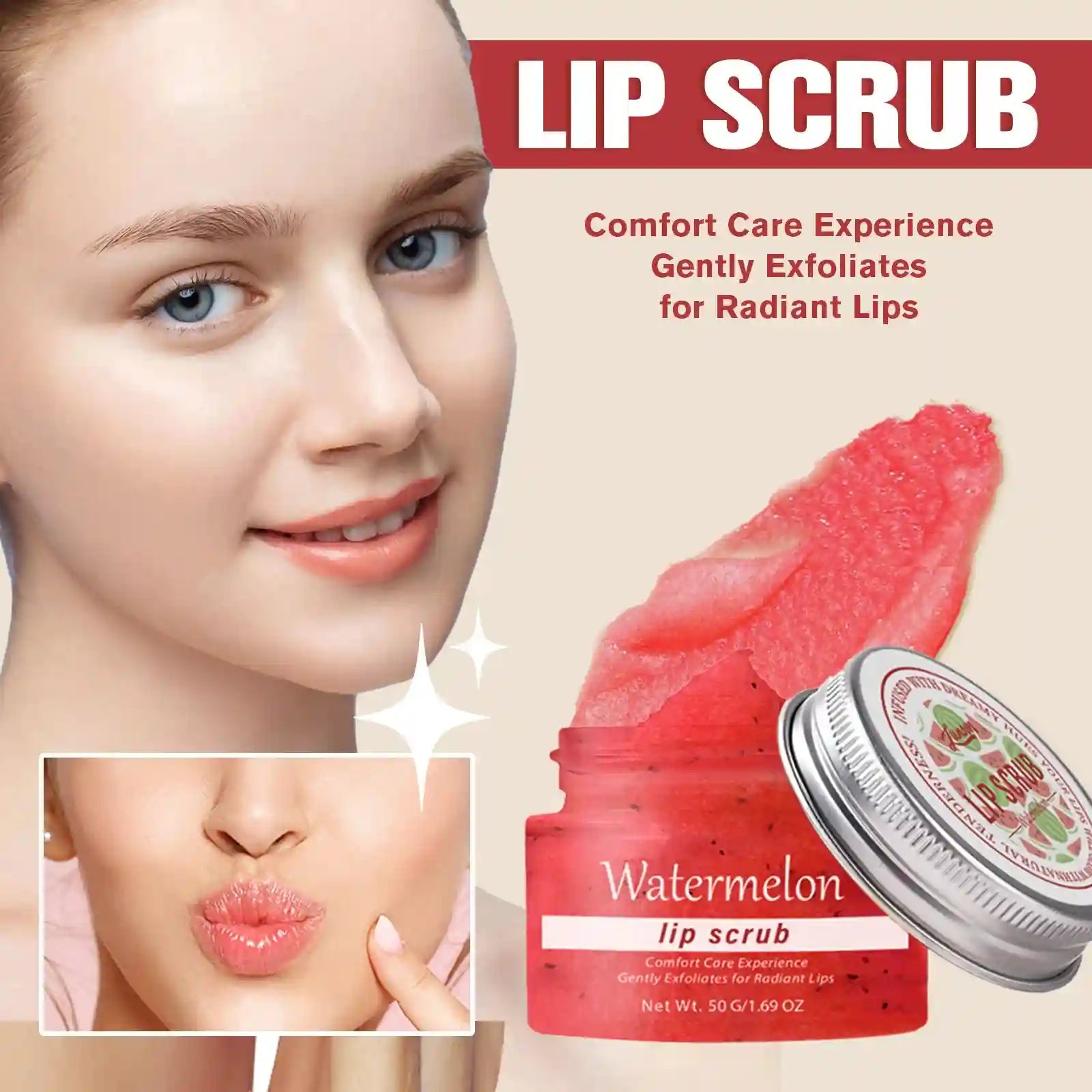 Watermelon Lip Scrub | Moisturizing Lip Treatment & Exfoliator by Tidesmit Lip Care Tidesmit