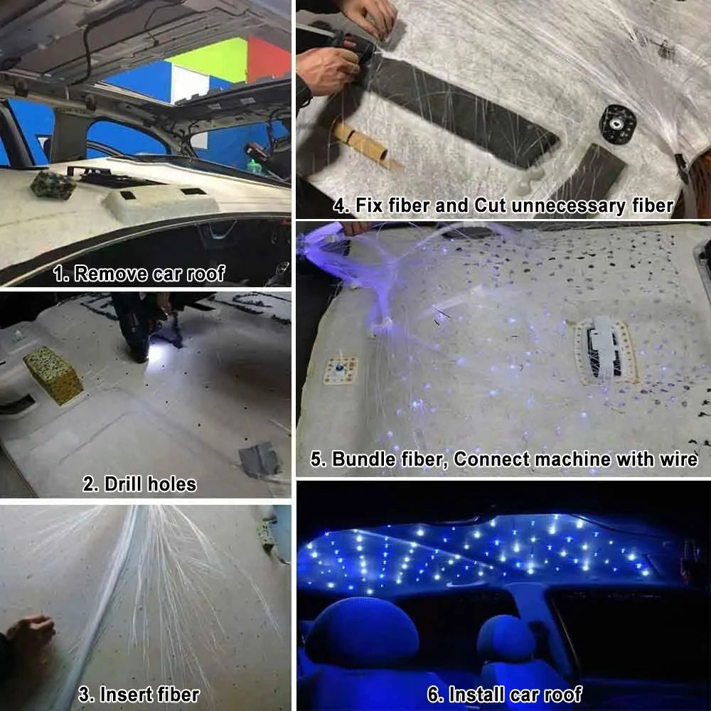 Fiber Optic Starry Sky Ceiling Lamp - RGB Music Control Ambient Light Tidesmit